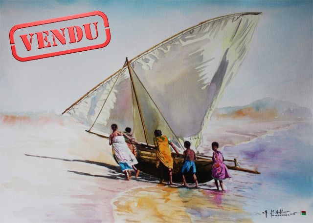 . En 2019, le Pape François reçoit un tableau lors de sa visite à Madagascar NARYARTHUR TABLOS VENDUS 08